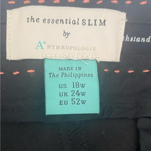 Anthropologie The Essential Slim Pant Size 18 NEW Black Office Stretch Ankl - Picture 10 of 12